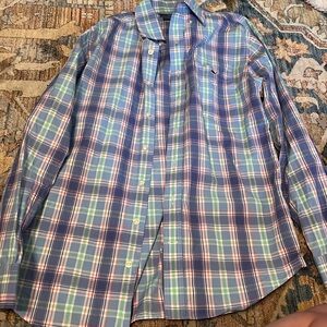 long sleeve, plaid, button up shirt